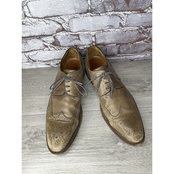 MAGNANNI Gray Leather Brogue Wingtip Derby Lace Dress Shoes Men’s Sz 11M US/44EU main image 9
